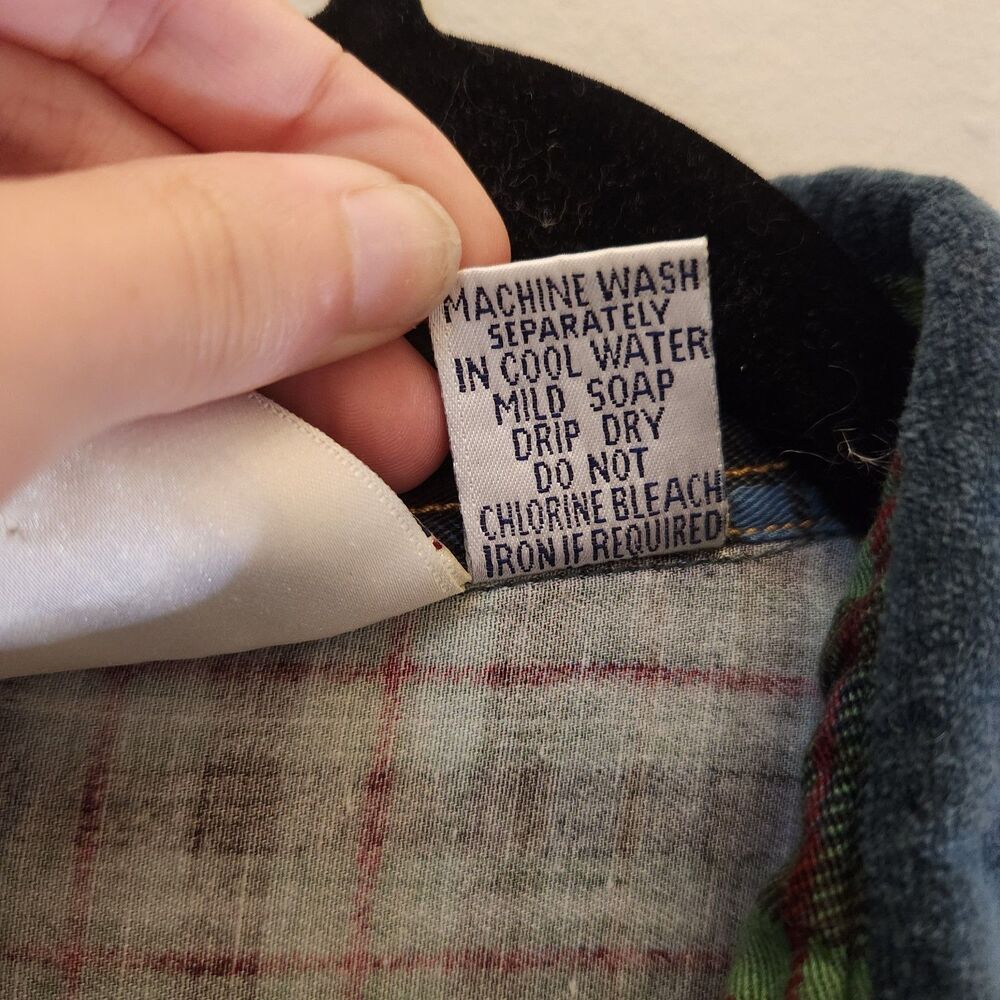 Vtg 90s Bill Blass Winter Cabin Christmas Holiday Ski Lodge Flannel Button Down - Picture 6 of 9